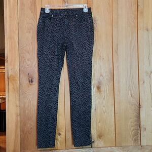NEW Limited Mid Rise Skinny Jeans, Size 2, Black & Grey Leopard Animal Print